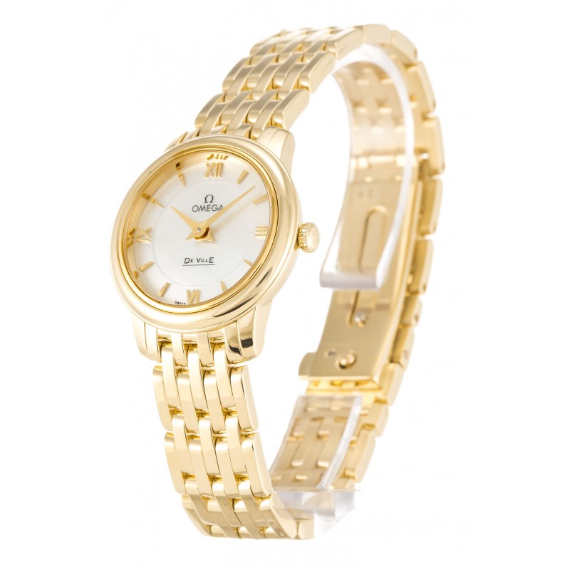 UK Yellow Gold Omega De Ville Prestige 424.50.24.60.05.001-23 MM