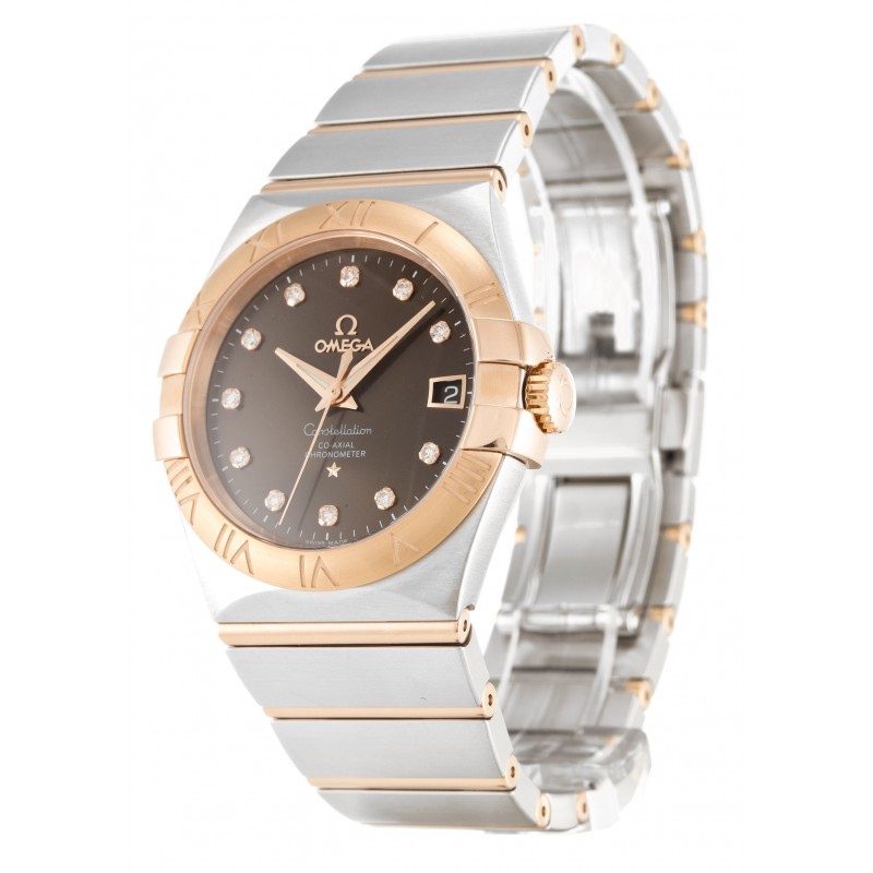 UK Steel & Rose Gold Omega Constellation Chronometer 123.20.35.20.63.001-35 MM