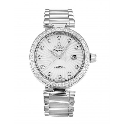 UK Steel set with Diamonds Omega De Ville Ladymatic 425.35.34.20.55.001-34 MM