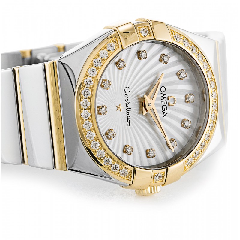 UK Steel & Yellow Gold set with Diamonds Omega Constellation Ladies 123.25.27.60.55.008-27 MM