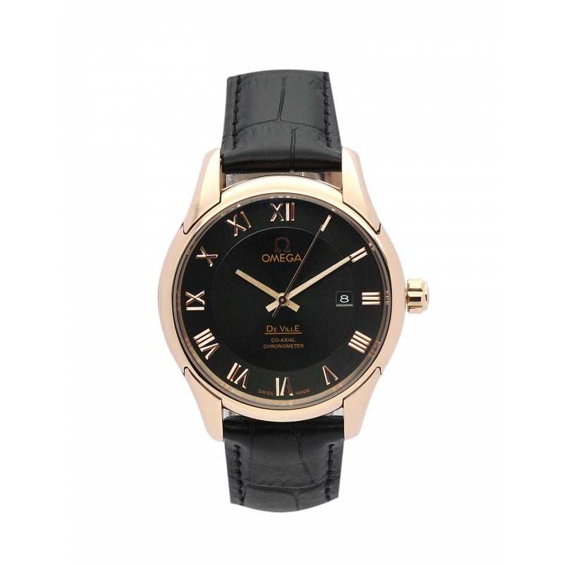 UK Rose Gold Steel Omega De Ville Hour Vision-41 MM