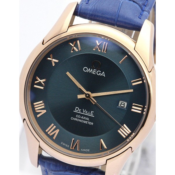 UK Rose Gold Steel Omega De Ville Hour Vision-41 MM