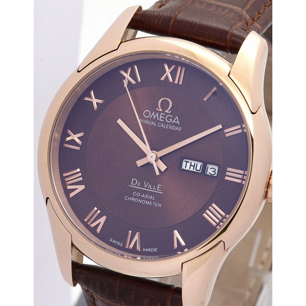 UK Rose gold Steel Omega De Ville Hour Vision-41 MM