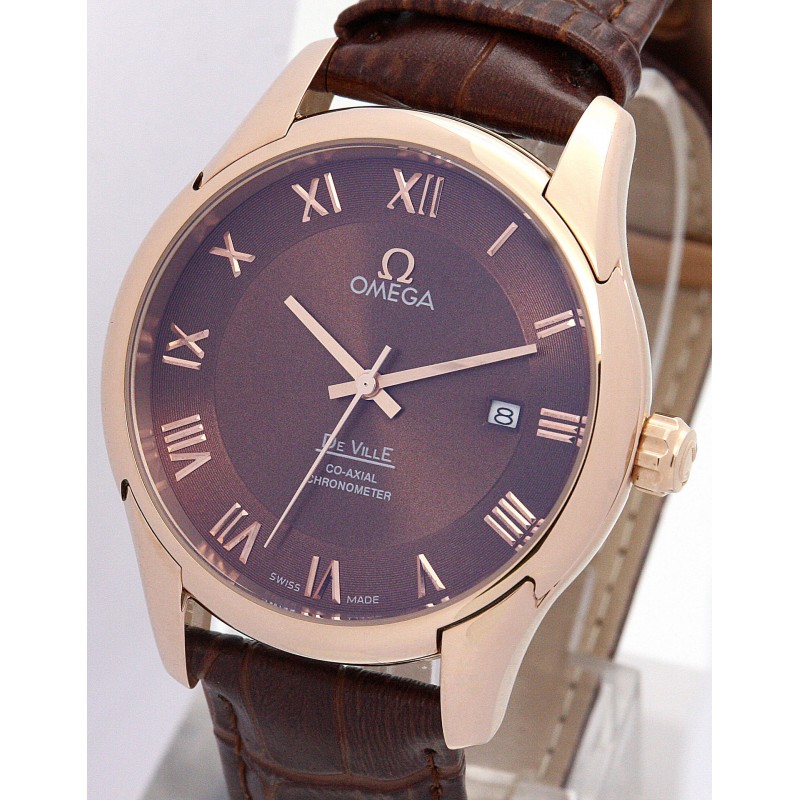 UK Rose gold Steel Omega De Ville Hour Vision-41 MM