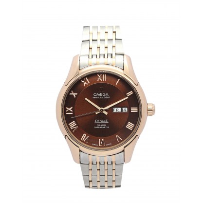 UK Rose Gold Steel Omega De Ville Hour Vision-41 MM