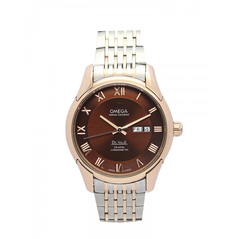 UK Rose Gold Steel Omega De Ville Hour Vision-41 MM