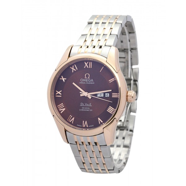 UK Rose Gold Steel Omega De Ville Hour Vision-41 MM