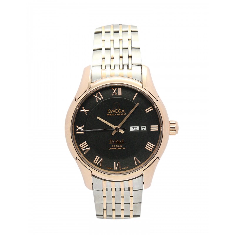 UK Rose Gold Steel Omega De Ville Hour Vision-41 MM