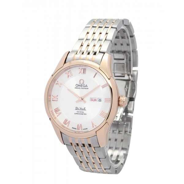 UK Rose Gold Steel Omega De Ville Hour Vision-41 MM