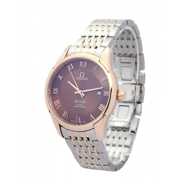 UK Rose Gold Steel Omega De Ville Hour Vision-41 MM